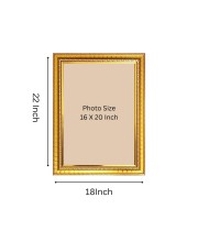 Yashoda And Lord Krishna Golden Designer Photo Frame | 18x22 Inch Religious Wall Hanging Frame For Home & Office Decoration | Hindu Deity Spiritual Gift Item