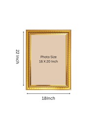 Goddess Gayathri Devi Golden Designer Photo Frame | 16x20 Inch Religious Wall Hanging Frame For Home, Office Decoration and Spiritual Gift Item (M1)