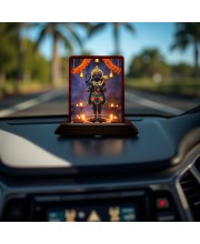 Car Desk/Table Top Lord Hanuman Wooden Photo Stand 3x4 Inches, Compact & Stylish Spiritual Display For Car, Home & Office (Pack Of 1) (F14139)