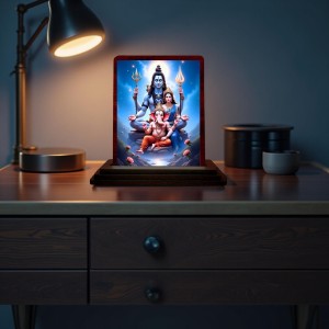 Car Desk/Table Top Lord Shiva And Parvathi And Ganesha Wooden Photo Stand 3x4 Inches, Compact & Stylish Spiritual Display For Car, Home & Office (Pack Of 1) (F14614) Car Desk/Table Top Lord Shiva And Parvathi And Ganesha Wooden Photo Stand 3x4 Inches, Compact & Stylish Spiritual Display For Car, Home & Office (Pack Of 1) (F14614)