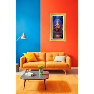 Lord Ganesh Digital Golden Color Photo Frame | Hindu Religious Wall Decor | 8x15 Inches - Inspirational Wall Art For Office, Home Decor - Ideal Spiritual Gift (F10385) Lord Ganesh Digital Golden Color Photo Frame | Hindu Religious Wall Decor | 8x15 Inches - Inspirational Wall Art For Office, Home Decor - Ideal Spiritual Gift (F10385)