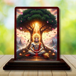 Car Desk/Table Top Lord Hanuman Wooden Photo Stand 3x4 Inches, Compact & Stylish Spiritual Display For Car, Home & Office (Pack Of 1) (F14345) Car Desk/Table Top Lord Hanuman Wooden Photo Stand 3x4 Inches, Compact & Stylish Spiritual Display For Car, Home & Office (Pack Of 1) (F14345)