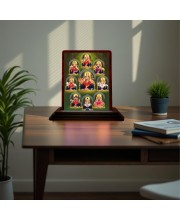 Car Desk/Table Top Maa Durga Wooden Photo Stand 3x4 Inches, Compact & Stylish Spiritual Display For Car, Home & Office (Pack Of 1) (F15071)