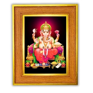 Lord Ganeshaa Photo Frame 12x16 Inches-Brown Wooden Frame For Home, Office & Temple Decoration And Gifting (F6469) Lord Ganeshaa Photo Frame 12x16 Inches-Brown Wooden Frame For Home, Office & Temple Decoration And Gifting (F6469)