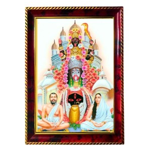 Maa Kali With Sarada Devi And Paramahamsa Photo Frame For Wall & Table | 7x9 Inch Golden Cherry Finish | Decorative Maa Kali With Sarada Devi And Paramahamsa Photo Frame For Home, Office & Pooja Room Maa Kali With Sarada Devi And Paramahamsa Photo Frame For Wall & Table | 7x9 Inch Golden Cherry Finish | Decorative Maa Kali With Sarada Devi And Paramahamsa Photo Frame For Home, Office & Pooja Room