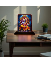 Car Desk/Table Top Lord Shiva Wooden Photo Stand 3x4 Inches, Compact & Stylish Spiritual Display For Car, Home & Office (Pack Of 1) (F15102)