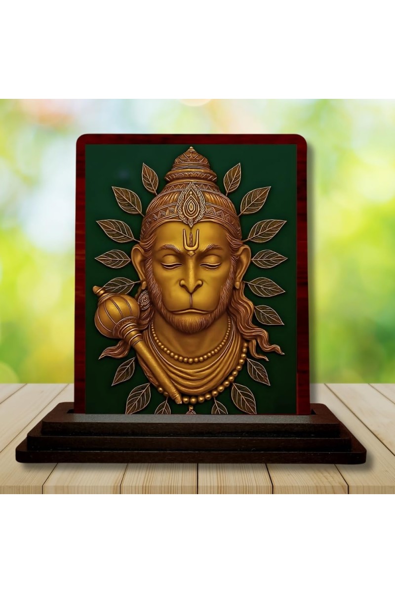 Car Desk/Table Top Lord Shiva Wooden Photo Stand 3x4 Inches, Compact & Stylish Spiritual Display For Car, Home & Office (Pack Of 1) (F15155)