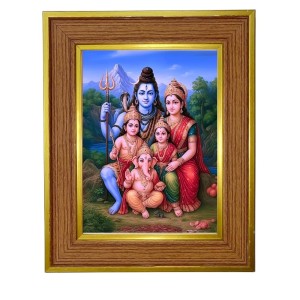 Lord Shiva Family Photo Frame 10x14 Inches-Brown Wooden Frame For Home, Office & Temple Decoration And Gifting (F6243) Lord Shiva Family Photo Frame 10x14 Inches-Brown Wooden Frame For Home, Office & Temple Decoration And Gifting (F6243)