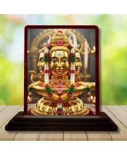 Car Desk/Table Top Lord Shiva Wooden Photo Stand 3x4 Inches, Compact & Stylish Spiritual Display For Car, Home & Office (Pack Of 1) (F15158)