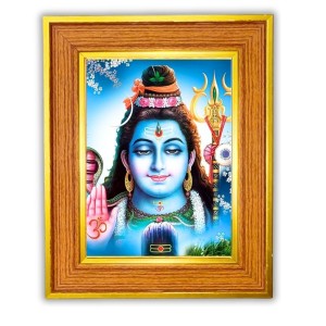 Lord Shiva Photo Frame 10x14 Inches-Brown Wooden Frame For Home, Office & Temple Decoration And Gifting (F6441) Lord Shiva Photo Frame 10x14 Inches-Brown Wooden Frame For Home, Office & Temple Decoration And Gifting (F6441)