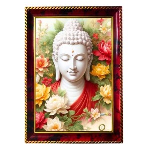 Serene Buddha Photo Frame For Wall & Table | 7x9 Inch Golden Cherry Finish | Decorative Serene Buddha Photo Frame For Home, Office & Pooja Room (F11396) Serene Buddha Photo Frame For Wall & Table | 7x9 Inch Golden Cherry Finish | Decorative Serene Buddha Photo Frame For Home, Office & Pooja Room (F11396)