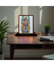 Car Desk/Table Top Lord Hanuman Wooden Photo Stand 3x4 Inches, Compact & Stylish Spiritual Display For Car, Home & Office (Pack Of 1) (F15091)