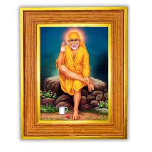 Shirdi Sai Baba Photo Frame 10x14 Inches-Brown Wooden Frame For Home, Office & Temple Decoration And Gifting (F6465) Shirdi Sai Baba Photo Frame 10x14 Inches-Brown Wooden Frame For Home, Office & Temple Decoration And Gifting (F6465)