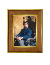 Swami Vivekananda Photo Frame 10x14 Inches-Brown Wooden Frame For Home, Office & Temple Decoration And Gifting (F6280)