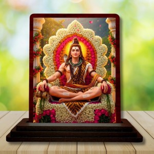 Car Desk/Table Top Lord Shankar Wooden Photo Stand 3x4 Inches, Compact & Stylish Spiritual Display For Car, Home & Office (Pack Of 1) (F15065) Car Desk/Table Top Lord Shankar Wooden Photo Stand 3x4 Inches, Compact & Stylish Spiritual Display For Car, Home & Office (Pack Of 1) (F15065)
