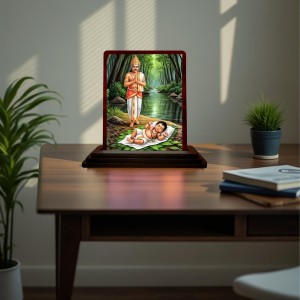 Car Desk/Table Top Lord Nilkanth Varni Swaminarayan Wooden Photo Stand 3x4 Inches, Compact & Stylish Spiritual Display For Car, Home & Office (Pack Of 1) (F15150) Car Desk/Table Top Lord Nilkanth Varni Swaminarayan Wooden Photo Stand 3x4 Inches, Compact & Stylish Spiritual Display For Car, Home & Office (Pack Of 1) (F15150)