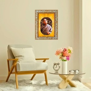 A.C. Bhaktivedanta Swami Prabhupada Spiritual Guru Digital Photo In Designer Frame, Size 8x12 Inch | Hindu Religious Picture For Home Temple, Office & Gift | Wall Art & Pooja Decor (F10498)