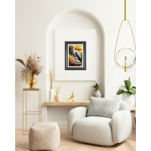 White Stork With Two Chicks In A Nest Photo Wall & Table Frame | 10x14 Inch Black Designer | Perfect For Gifting & Home Decor (F9615)