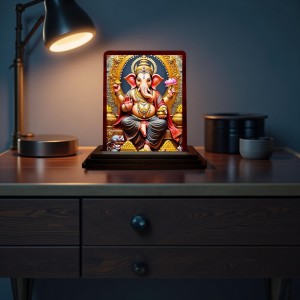 Car Desk/Table Top Lord Ganesha Wooden Photo Stand 3x4 Inches, Compact & Stylish Spiritual Display For Car, Home & Office (Pack Of 1) (F14160) Car Desk/Table Top Lord Ganesha Wooden Photo Stand 3x4 Inches, Compact & Stylish Spiritual Display For Car, Home & Office (Pack Of 1) (F14160)