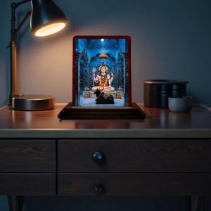Car Desk/Table Top Lord Shiva Wooden Photo Stand 3x4 Inches, Compact & Stylish Spiritual Display For Car, Home & Office (Pack Of 1) (F14313) Car Desk/Table Top Lord Shiva Wooden Photo Stand 3x4 Inches, Compact & Stylish Spiritual Display For Car, Home & Office (Pack Of 1) (F14313)