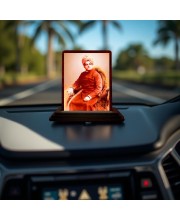 Car Desk/Table Top Swami Vivekananda Wooden Photo Stand 3x4 Inches, Compact & Stylish Spiritual Display For Car, Home & Office (Pack Of 1) (F14634)