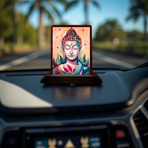 Car Desk/Table Top Meditative Buddha Wooden Photo Stand 3x4 Inches, Compact & Stylish Spiritual Display For Car, Home & Office (Pack Of 1) (F14434) Car Desk/Table Top Meditative Buddha Wooden Photo Stand 3x4 Inches, Compact & Stylish Spiritual Display For Car, Home & Office (Pack Of 1) (F14434)