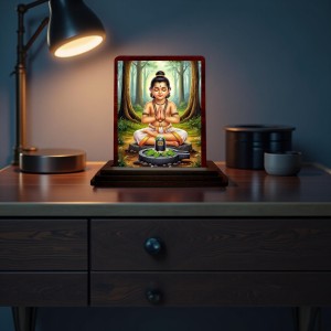 Car Desk/Table Top Lord Daattatreya Wooden Photo Stand 3x4 Inches, Compact & Stylish Spiritual Display For Car, Home & Office (Pack Of 1) (F14253) Car Desk/Table Top Lord Daattatreya Wooden Photo Stand 3x4 Inches, Compact & Stylish Spiritual Display For Car, Home & Office (Pack Of 1) (F14253)