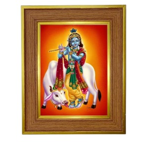 Lord Krishna Photo Frame 10x14 Inches-Brown Wooden Frame For Home, Office & Temple Decoration And Gifting (F6405) Lord Krishna Photo Frame 10x14 Inches-Brown Wooden Frame For Home, Office & Temple Decoration And Gifting (F6405)