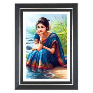 Woman In A Saree Photo Wall & Table Frame | 10x14 Inch Black Designer | Perfect For Gifting & Home Decor (F9659) Woman In A Saree Photo Wall & Table Frame | 10x14 Inch Black Designer | Perfect For Gifting & Home Decor (F9659)