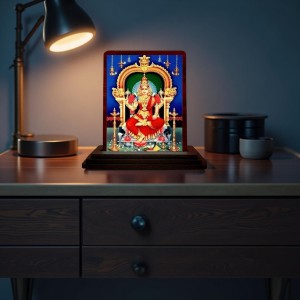 Car Desk/Table Top Goddess Kamakshi Amman Wooden Photo Stand 3x4 Inches, Compact & Stylish Spiritual Display For Car, Home & Office (Pack Of 1) (F14644) Car Desk/Table Top Goddess Kamakshi Amman Wooden Photo Stand 3x4 Inches, Compact & Stylish Spiritual Display For Car, Home & Office (Pack Of 1) (F14644)