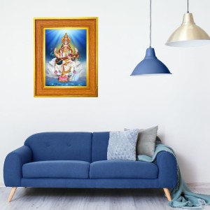 Lord Saraswaswati Photo Frame 10x14 Inches-Brown Wooden Frame For Home, Office & Temple Decoration And Gifting (F6467)