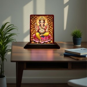 Car Desk/Table Top Lord Ganesha Wooden Photo Stand 3x4 Inches, Compact & Stylish Spiritual Display For Car, Home & Office (Pack Of 1) (F15161) Car Desk/Table Top Lord Ganesha Wooden Photo Stand 3x4 Inches, Compact & Stylish Spiritual Display For Car, Home & Office (Pack Of 1) (F15161)