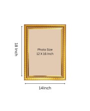 Yashoda And Lord Krishna Golden Designer Photo Frame | 14x18 Inch Religious Wall Hanging Frame For Home & Office Decoration | Hindu Deity Spiritual Gift Item
