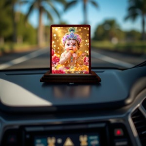 Car Desk/Table Top Bal Krishna Wooden Photo Stand 3x4 Inches, Compact & Stylish Spiritual Display For Car, Home & Office (Pack Of 1) (F14973) Car Desk/Table Top Bal Krishna Wooden Photo Stand 3x4 Inches, Compact & Stylish Spiritual Display For Car, Home & Office (Pack Of 1) (F14973)