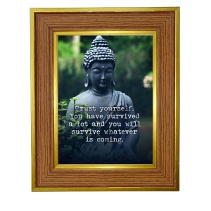 Lord Buddha Photo Frame 16x20 Inches-Brown Wooden Frame For Home, Office & Temple Decoration And Gifting (F6297) Lord Buddha Photo Frame 16x20 Inches-Brown Wooden Frame For Home, Office & Temple Decoration And Gifting (F6297)