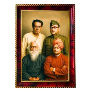 Legends Of India Photo Frame For Wall & Table | 7x9 Inch Golden Cherry Finish | Decorative Legends Of India Photo Frame For Home, Office & Pooja Room (F11735)