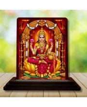 Car Desk/Table Top Maa Laxmi Wooden Photo Stand 3x4 Inches, Compact & Stylish Spiritual Display For Car, Home & Office (Pack Of 1) (F15084)