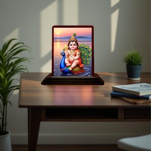 Car Desk/Table Top Lord Murugan Wooden Photo Stand 3x4 Inches, Compact & Stylish Spiritual Display For Car, Home & Office (Pack Of 1) (F14525) Car Desk/Table Top Lord Murugan Wooden Photo Stand 3x4 Inches, Compact & Stylish Spiritual Display For Car, Home & Office (Pack Of 1) (F14525)