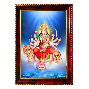 Maa Durga Photo Frame For Wall & Table | 7x9 Inch Golden Cherry Finish | Decorative Maa Durga Photo Frame For Home, Office & Pooja Room (F11864) Maa Durga Photo Frame For Wall & Table | 7x9 Inch Golden Cherry Finish | Decorative Maa Durga Photo Frame For Home, Office & Pooja Room (F11864)
