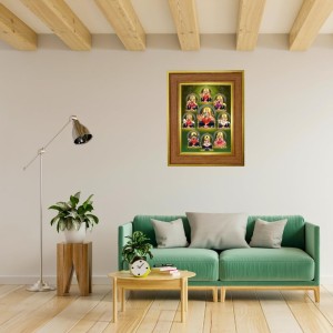 Goddess Nava Durga Photo Frame 10x14 Inches-Brown Wooden Frame For Home, Office & Temple Decoration And Gifting (F6287) Goddess Nava Durga Photo Frame 10x14 Inches-Brown Wooden Frame For Home, Office & Temple Decoration And Gifting (F6287)