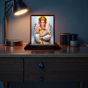 Car Desk/Table Top Lord Ganesha Wooden Photo Stand 3x4 Inches, Compact & Stylish Spiritual Display For Car, Home & Office (Pack Of 1) (F14264) Car Desk/Table Top Lord Ganesha Wooden Photo Stand 3x4 Inches, Compact & Stylish Spiritual Display For Car, Home & Office (Pack Of 1) (F14264)