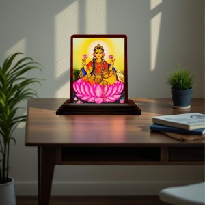 Car Desk/Table Top Goddess Lakshmi Wooden Photo Stand 3x4 Inches, Compact & Stylish Spiritual Display For Car, Home & Office (Pack Of 1) (F14276) Car Desk/Table Top Goddess Lakshmi Wooden Photo Stand 3x4 Inches, Compact & Stylish Spiritual Display For Car, Home & Office (Pack Of 1) (F14276)