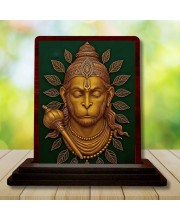 Car Desk/Table Top Lord Hanuman Wooden Photo Stand 3x4 Inches, Compact & Stylish Spiritual Display For Car, Home & Office (Pack Of 1) (F14257)