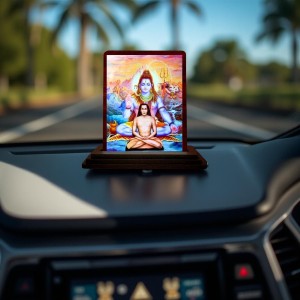 Car Desk/Table Top Mahavathar Babaji Wooden Photo Stand 3x4 Inches, Compact & Stylish Spiritual Display For Car, Home & Office (Pack Of 1) (F14319)