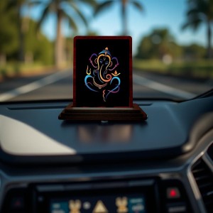 Car Desk/Table Top Lord Ganesha Wooden Photo Stand 3x4 Inches, Compact & Stylish Spiritual Display For Car, Home & Office (Pack Of 1) (F14622) Car Desk/Table Top Lord Ganesha Wooden Photo Stand 3x4 Inches, Compact & Stylish Spiritual Display For Car, Home & Office (Pack Of 1) (F14622)