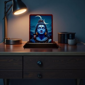 Car Desk/Table Top Lord Shiva Wooden Photo Stand 3x4 Inches, Compact & Stylish Spiritual Display For Car, Home & Office (Pack Of 1) (F14217) Car Desk/Table Top Lord Shiva Wooden Photo Stand 3x4 Inches, Compact & Stylish Spiritual Display For Car, Home & Office (Pack Of 1) (F14217)