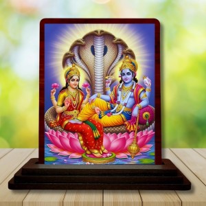 Car Desk/Table Top Lord Vishnu Laxmi Wooden Photo Stand 3x4 Inches, Compact & Stylish Spiritual Display For Car, Home & Office (Pack Of 1) (F15132) Car Desk/Table Top Lord Vishnu Laxmi Wooden Photo Stand 3x4 Inches, Compact & Stylish Spiritual Display For Car, Home & Office (Pack Of 1) (F15132)