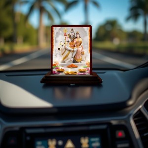 Car Desk/Table Top Lord Shiva And Parvathi Wooden Photo Stand 3x4 Inches, Compact & Stylish Spiritual Display For Car, Home & Office (Pack Of 1) (F14328) Car Desk/Table Top Lord Shiva And Parvathi Wooden Photo Stand 3x4 Inches, Compact & Stylish Spiritual Display For Car, Home & Office (Pack Of 1) (F14328)