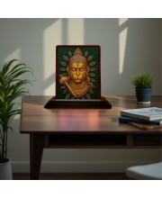 Car Desk/Table Top Lord Shiva Wooden Photo Stand 3x4 Inches, Compact & Stylish Spiritual Display For Car, Home & Office (Pack Of 1) (F15155)