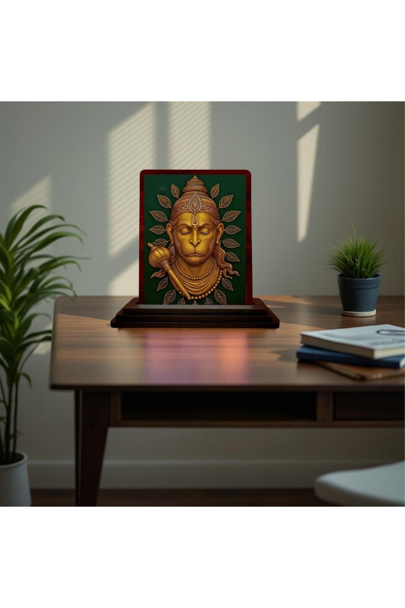 Car Desk/Table Top Lord Shiva Wooden Photo Stand 3x4 Inches, Compact & Stylish Spiritual Display For Car, Home & Office (Pack Of 1) (F15155)